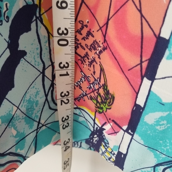 Lilly Pulitzer Silk Connie Dress X Marks the Spot Print Long Sleeve Tie Waist 2 - Picture 14 of 15